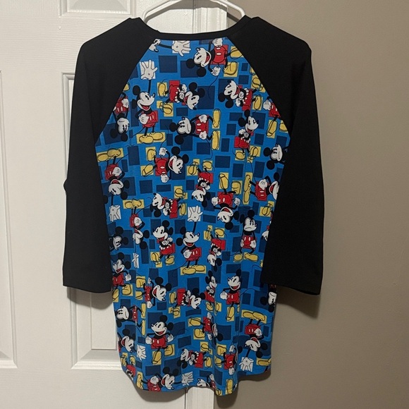 LuLaRoe Mickey Mouse 3/4 Sleeve Tee - Blue and Black Size Medium - Picture 3 of 4
